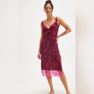 Free People Party Crasher Midi Slip Dress
